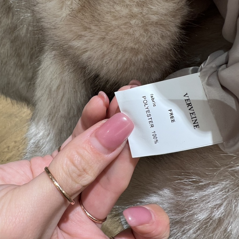 VERVEINE韓國代購㊣女士新款休閑25秋冬人氣短款大衣皮草高領VERVEINE短款大衣