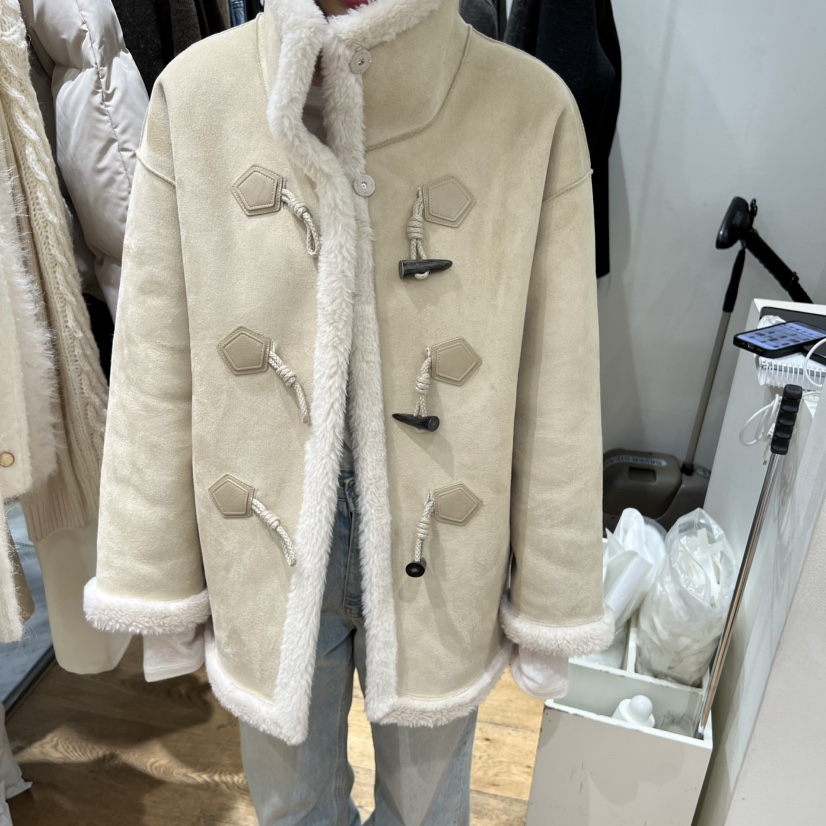 VERVEINE東大門㊣實拍女裝新款25秋冬短款大衣高領兩面雙面VERVEINE短款大衣