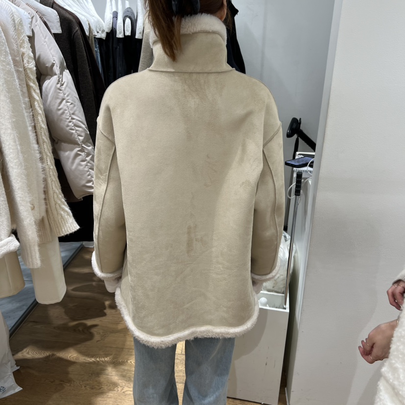 VERVEINE東大門㊣實拍女裝新款25秋冬短款大衣高領兩面雙面VERVEINE短款大衣