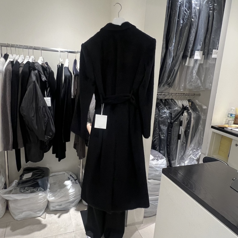 MASCULINE韓國直郵㊣女裝新款休閑時尚職業中長款大衣含腰帶MASCULINE中長款大衣