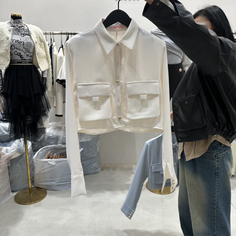 LOTTIMO東大門㊣代購女士新款休閑人氣熱賣推薦襯衫蕾絲衫口袋LOTTIMO襯衫/蕾絲衫圖色1