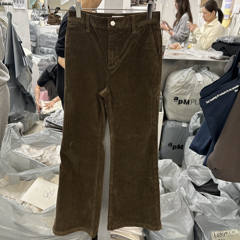 HELVETICA東大門㊣直郵女士新款時尚25秋冬休閑褲燈芯絨喇叭HELVETICA休閑褲圖色1