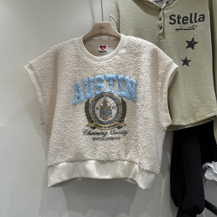 UNDERSTAR_VINTAGE韓國代購㊣女裝新款25秋冬熱賣馬甲加絨抓絨UNDERSTAR_VINTAGE馬甲圖色1