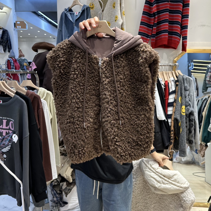 UNDERSTAR_VINTAGE東大門㊣直郵女士新款推薦職業馬甲雙面抓絨UNDERSTAR_VINTAGE馬甲圖色2