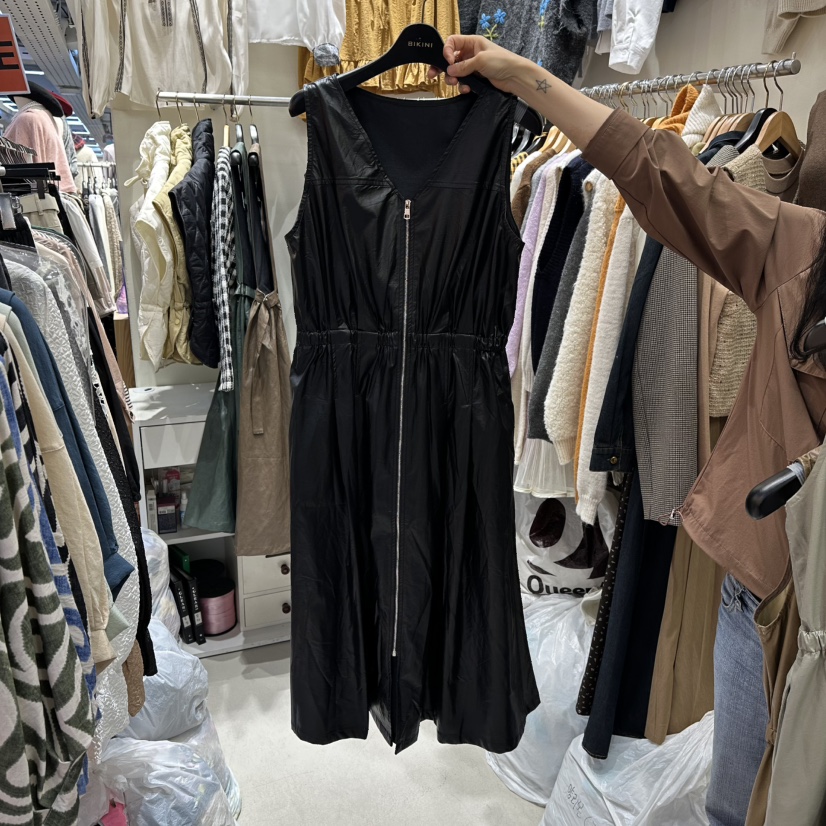 BIKINI韓國代購㊣女士新款休閑職業25秋冬時尚熱賣連衣裙拉鏈BIKINI連衣裙圖色3