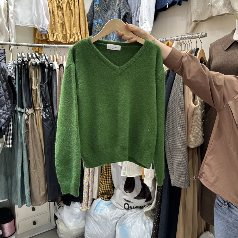 BIKINI東大門㊣直郵女士新品休閑熱賣職業推薦人氣時尚毛衣V領BIKINI毛衣圖色5