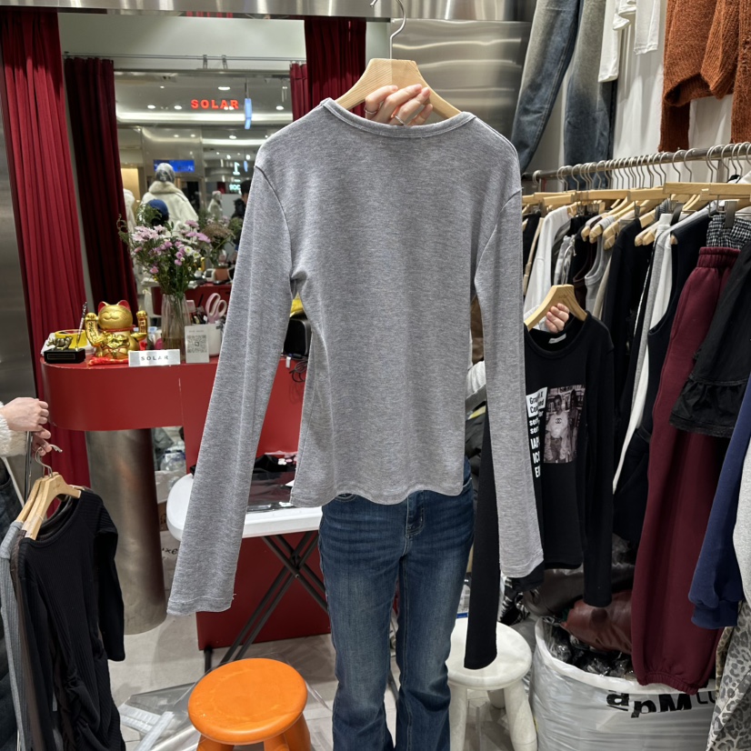 SOLAR東大門㊣實拍女士新品休閑推薦時尚25秋冬人氣長袖T恤SOLAR長袖T恤