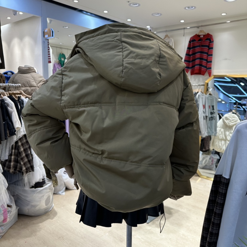 UNDERSTAR_VINTAGE韓國代購㊣女裝新款熱賣短款羽絨服填充連帽UNDERSTAR_VINTAGE短款羽絨服