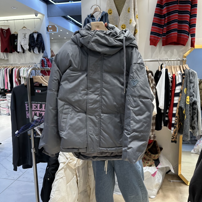 UNDERSTAR_VINTAGE韓國代購㊣女裝新款熱賣短款羽絨服填充連帽UNDERSTAR_VINTAGE短款羽絨服圖色2