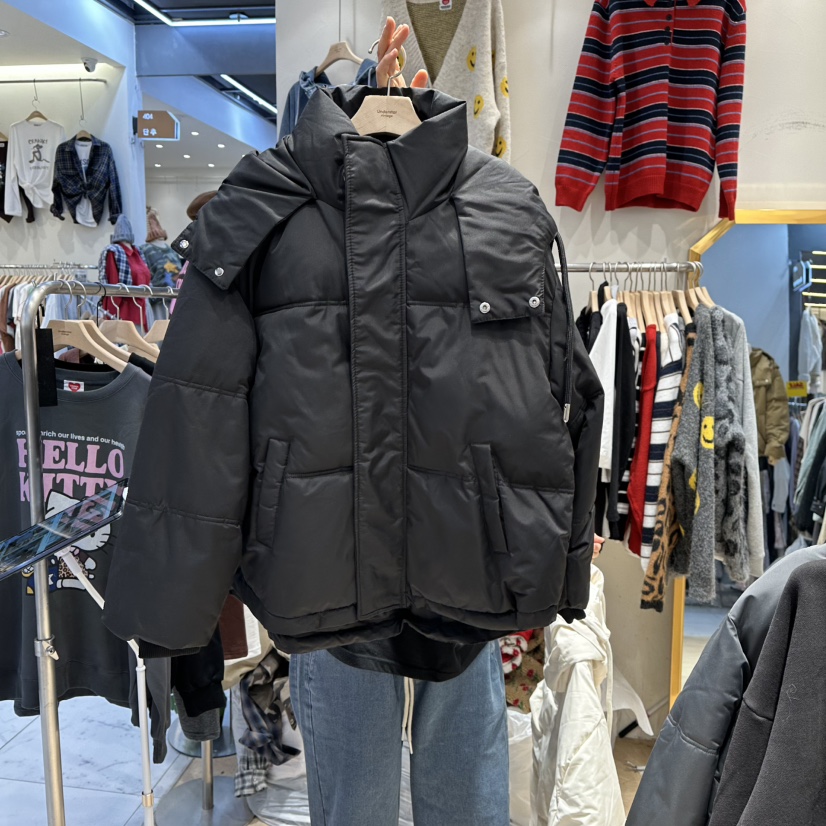 UNDERSTAR_VINTAGE韓國代購㊣女裝新款熱賣短款羽絨服填充連帽UNDERSTAR_VINTAGE短款羽絨服圖色4