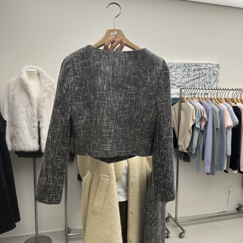 MER韓國直郵㊣女裝新款時尚人氣熱賣職業休閑推薦25秋冬夾克MER/ANGELO BIANCO夾克