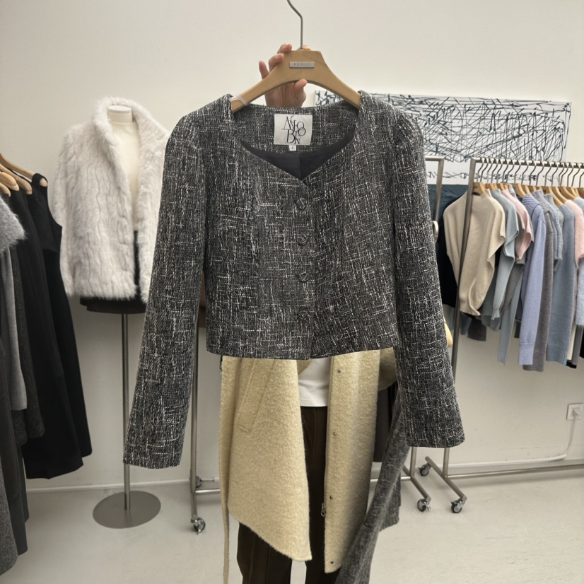 MER韓國直郵㊣女裝新款時尚人氣熱賣職業休閑推薦25秋冬夾克MER/ANGELO BIANCO夾克圖色1