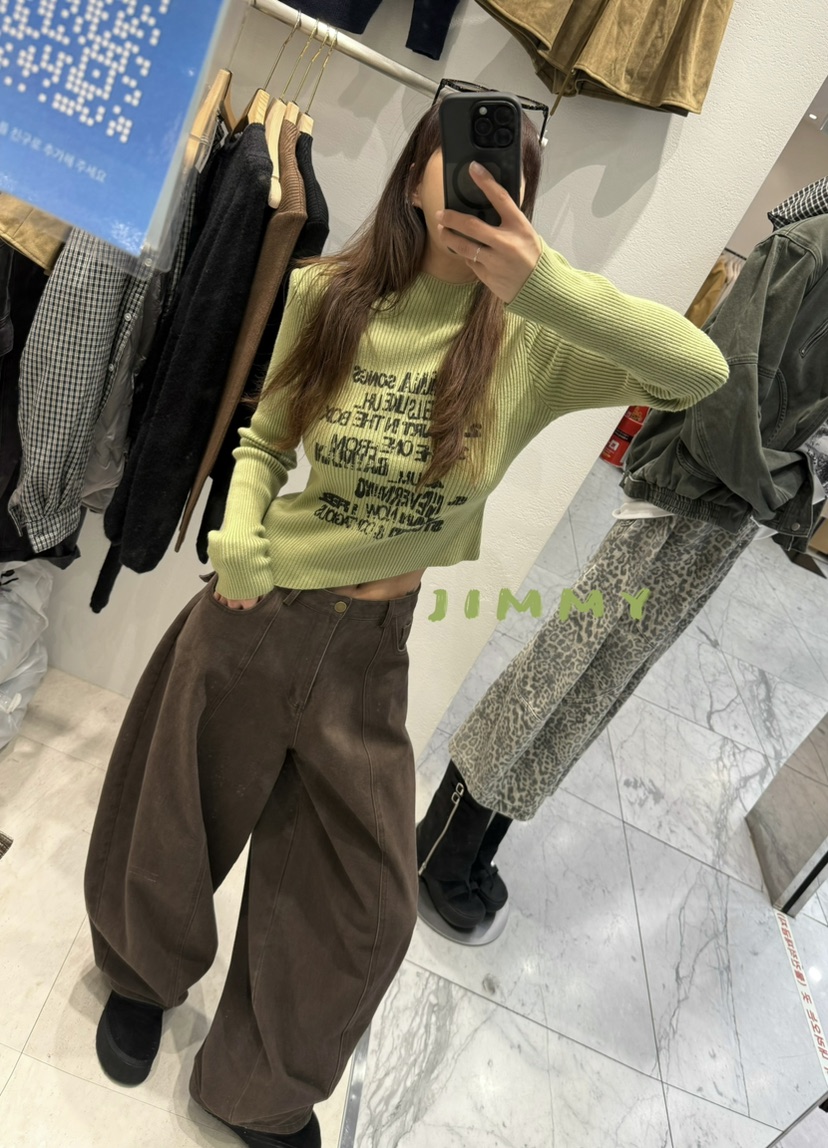 JIMMY東大門㊣代購女裝新品休閑推薦25秋冬時尚人氣職業針織衫JIMMY/REMAKE針織衫