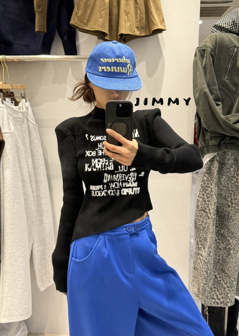 JIMMY東大門㊣代購女裝新品休閑推薦25秋冬時尚人氣職業針織衫JIMMY/REMAKE針織衫