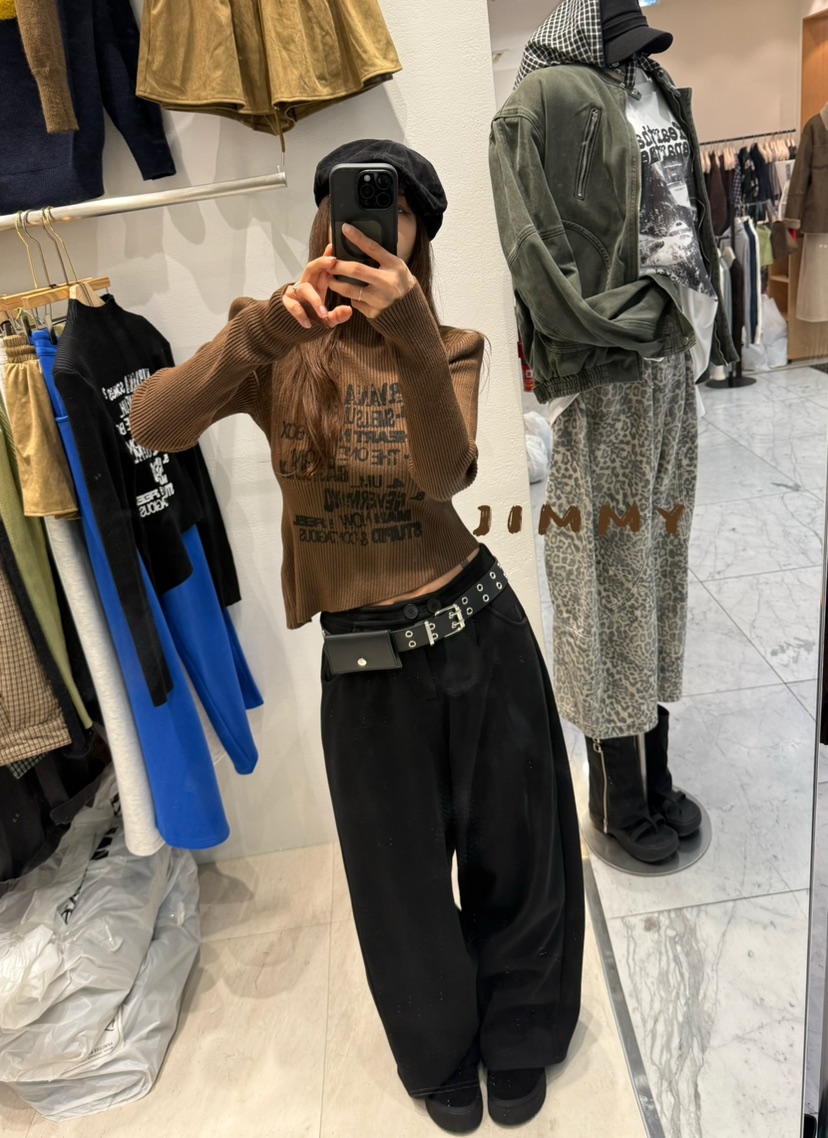 JIMMY東大門㊣代購女裝新品休閑推薦25秋冬時尚人氣職業針織衫JIMMY/REMAKE針織衫