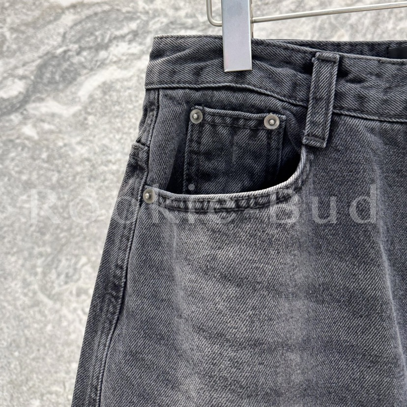 ROOKIE BUD韓國代購㊣女裝新款熱賣休閑人氣職業牛仔褲抓絨ROOKIE BUD-L牛仔褲