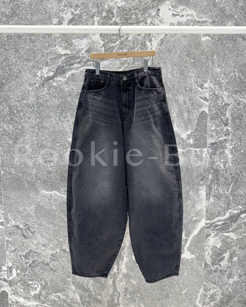 ROOKIE BUD韓國代購㊣女裝新款熱賣休閑人氣職業牛仔褲抓絨ROOKIE BUD-L牛仔褲圖色1