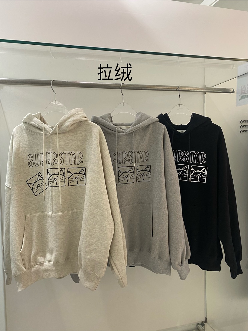 YES東大門㊣實拍女士新款職業時尚休閑熱賣25秋冬推薦衛衣加絨YES衛衣