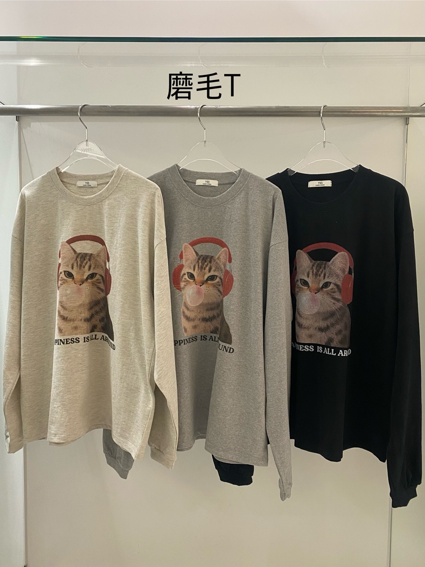 YES韓國代購㊣女士新款職業25秋冬休閑熱賣時尚推薦長袖T恤YES長袖T恤