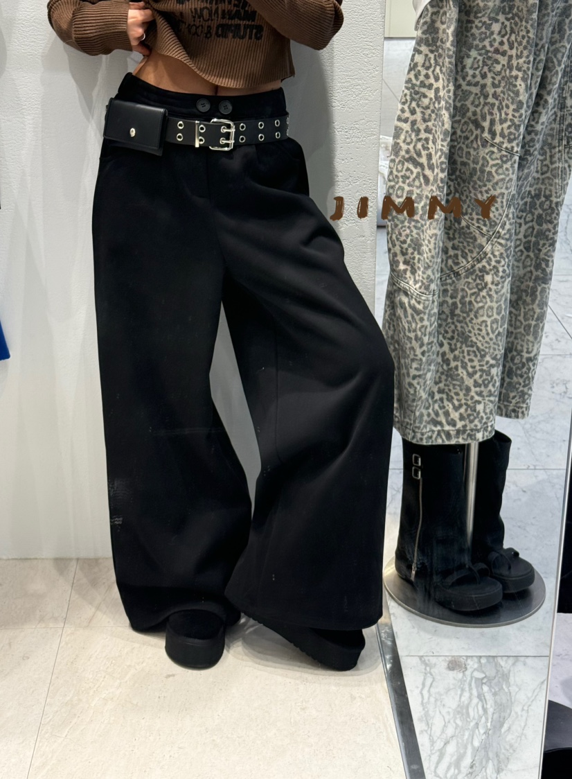 JIMMY東大門㊣直郵女裝新款25秋冬時尚推薦休閑熱賣休閑褲抓絨JIMMY/REMAKE休閑褲