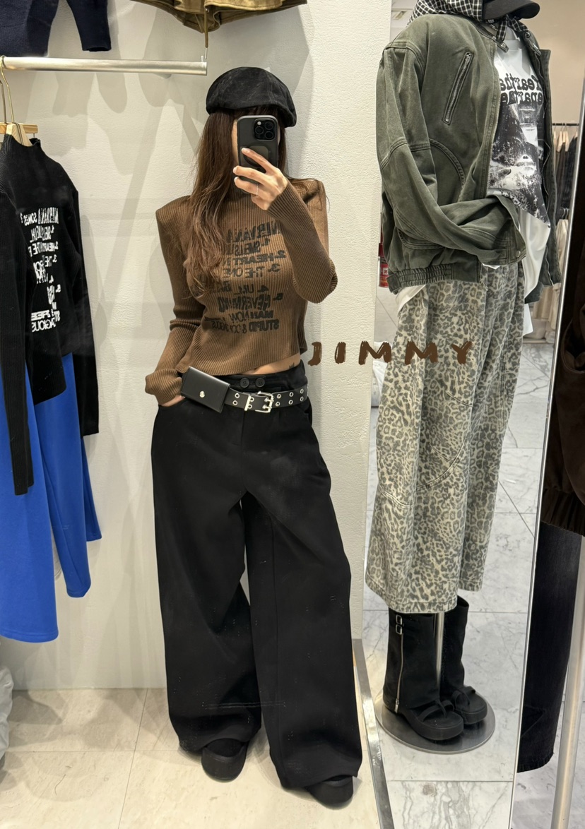 JIMMY東大門㊣直郵女裝新款25秋冬時尚推薦休閑熱賣休閑褲抓絨JIMMY/REMAKE休閑褲