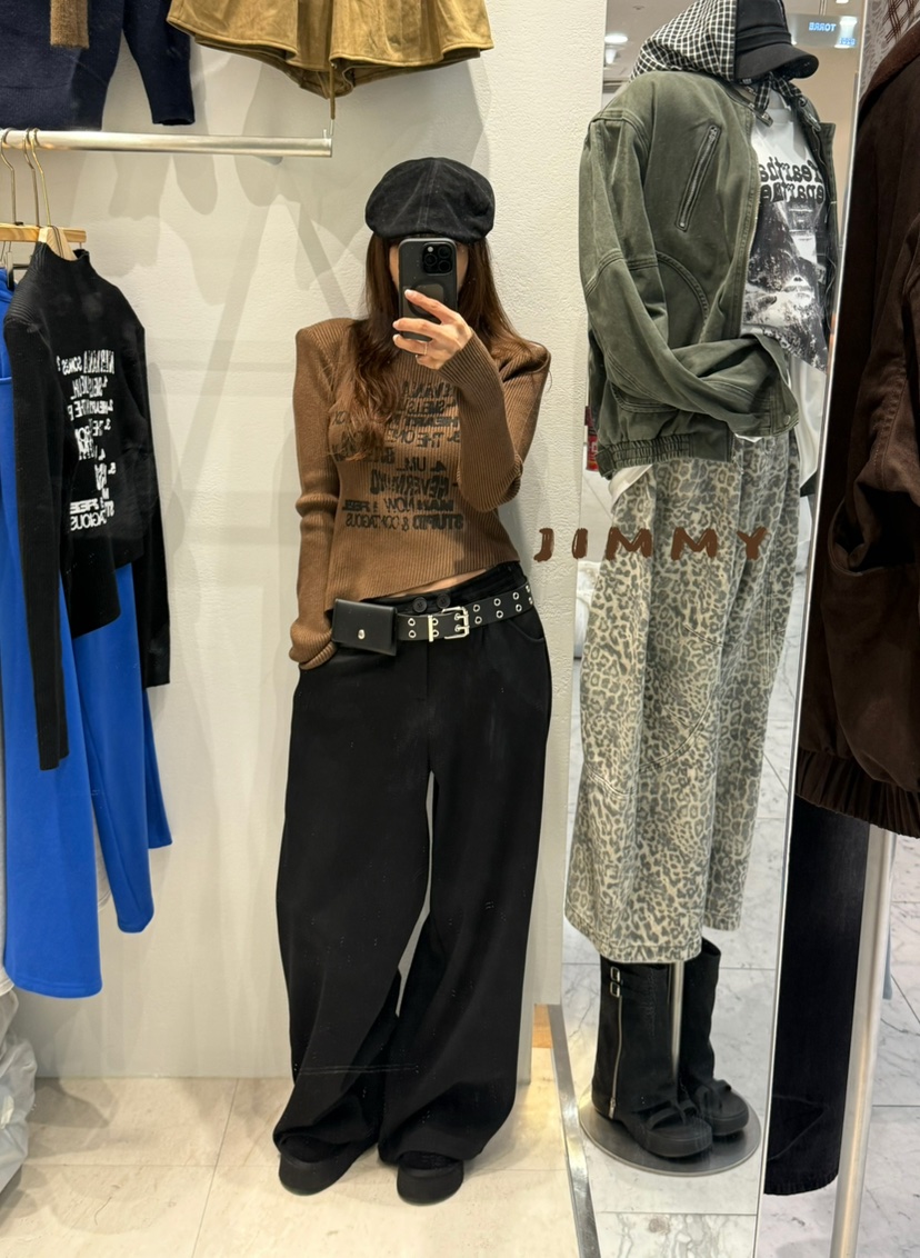 JIMMY東大門㊣直郵女裝新款25秋冬時尚推薦休閑熱賣休閑褲抓絨JIMMY/REMAKE休閑褲