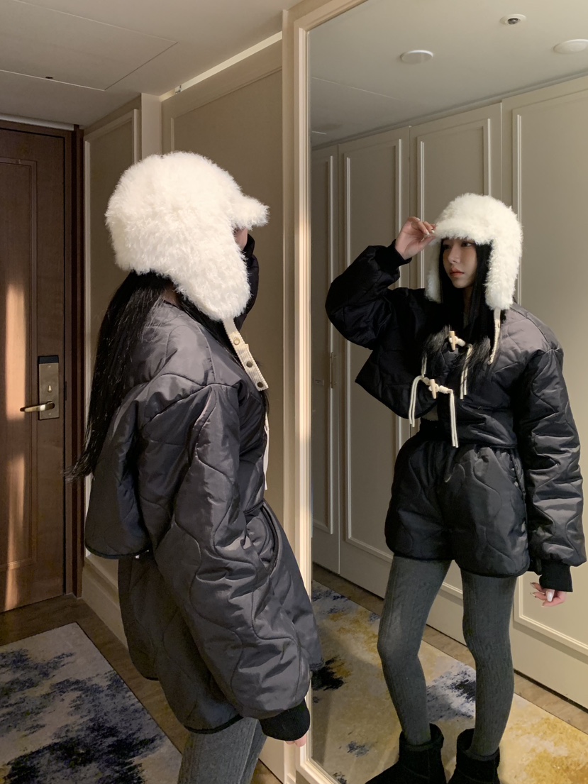 BADCALM東大門㊣代購女裝新品職業休閑時尚人氣熱賣短款棉服BADCALM短款棉服