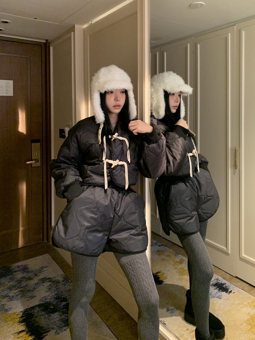 BADCALM東大門㊣代購女裝新品職業休閑時尚人氣熱賣短款棉服BADCALM短款棉服