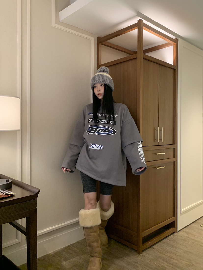 BADCALM東大門㊣代購女裝新款推薦25秋冬人氣職業時尚長袖T恤BADCALM長袖T恤