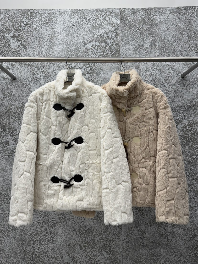 BADCALM韓國直郵㊣女士新品推薦人氣休閑短款大衣帆布包貂皮BADCALM短款大衣