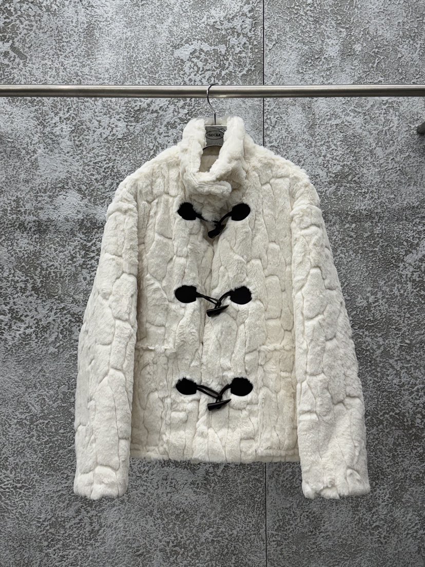 BADCALM韓國直郵㊣女士新品推薦人氣休閑短款大衣帆布包貂皮BADCALM短款大衣圖色1