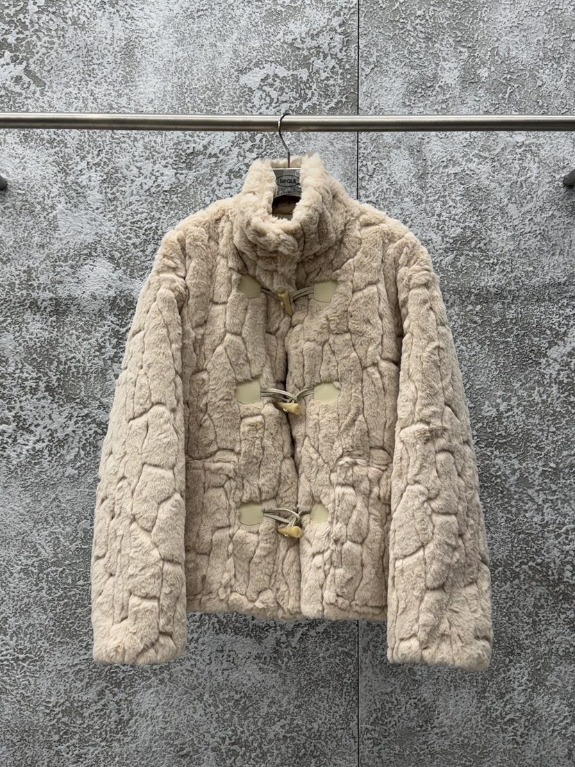 BADCALM韓國直郵㊣女士新品推薦人氣休閑短款大衣帆布包貂皮BADCALM短款大衣圖色2