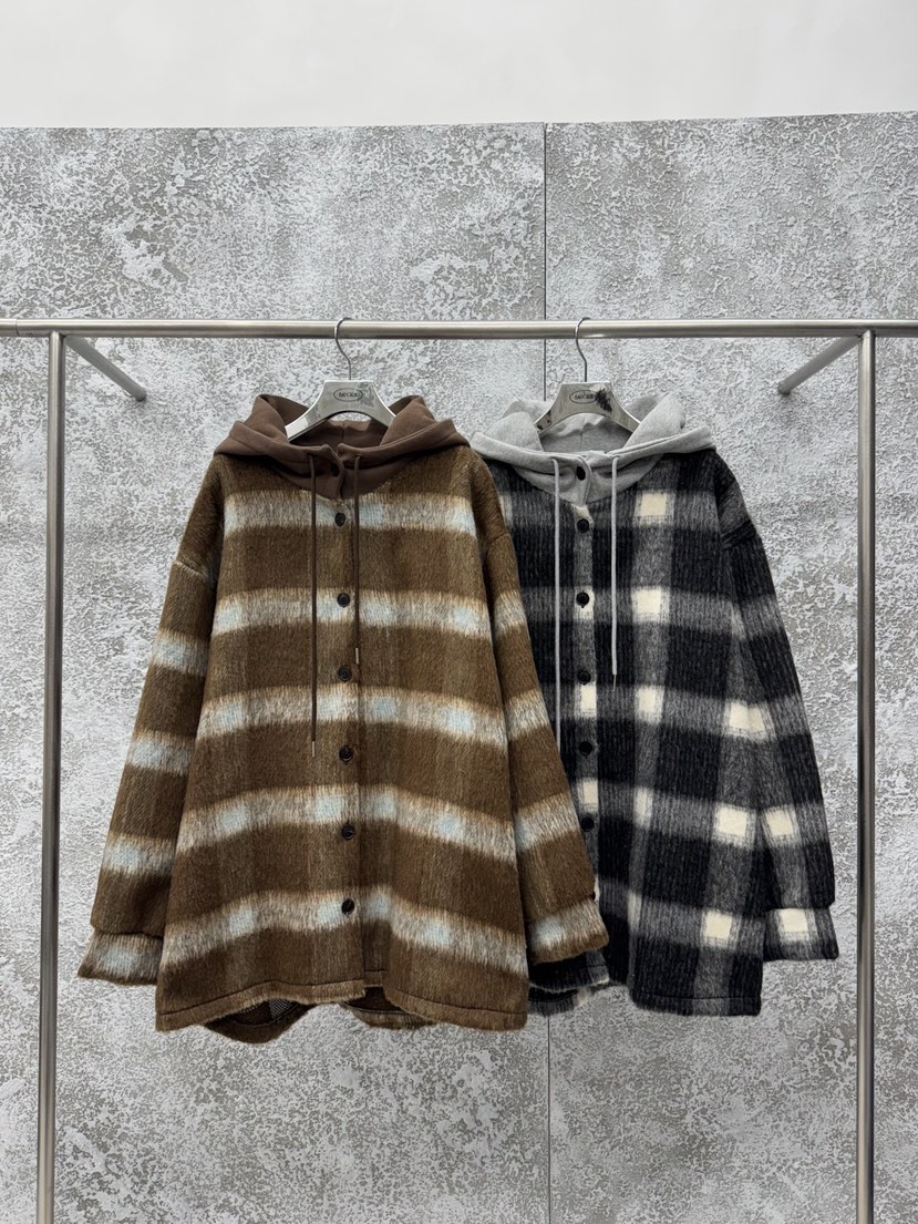 BADCALM東大門㊣直郵女裝新款時尚休閑25秋冬職業夾克羊毛格紋BADCALM夾克