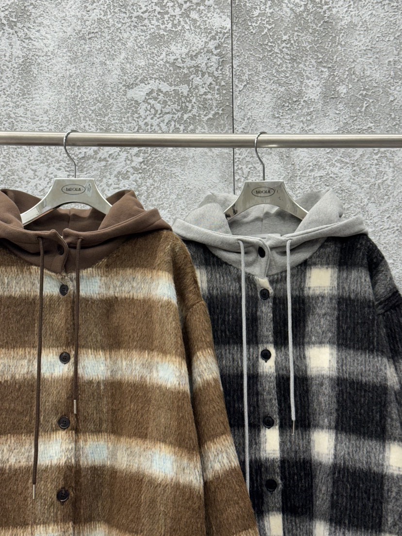 BADCALM東大門㊣直郵女裝新款時尚休閑25秋冬職業夾克羊毛格紋BADCALM夾克