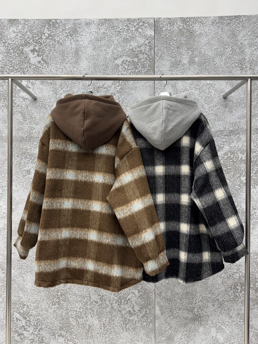 BADCALM東大門㊣直郵女裝新款時尚休閑25秋冬職業夾克羊毛格紋BADCALM夾克