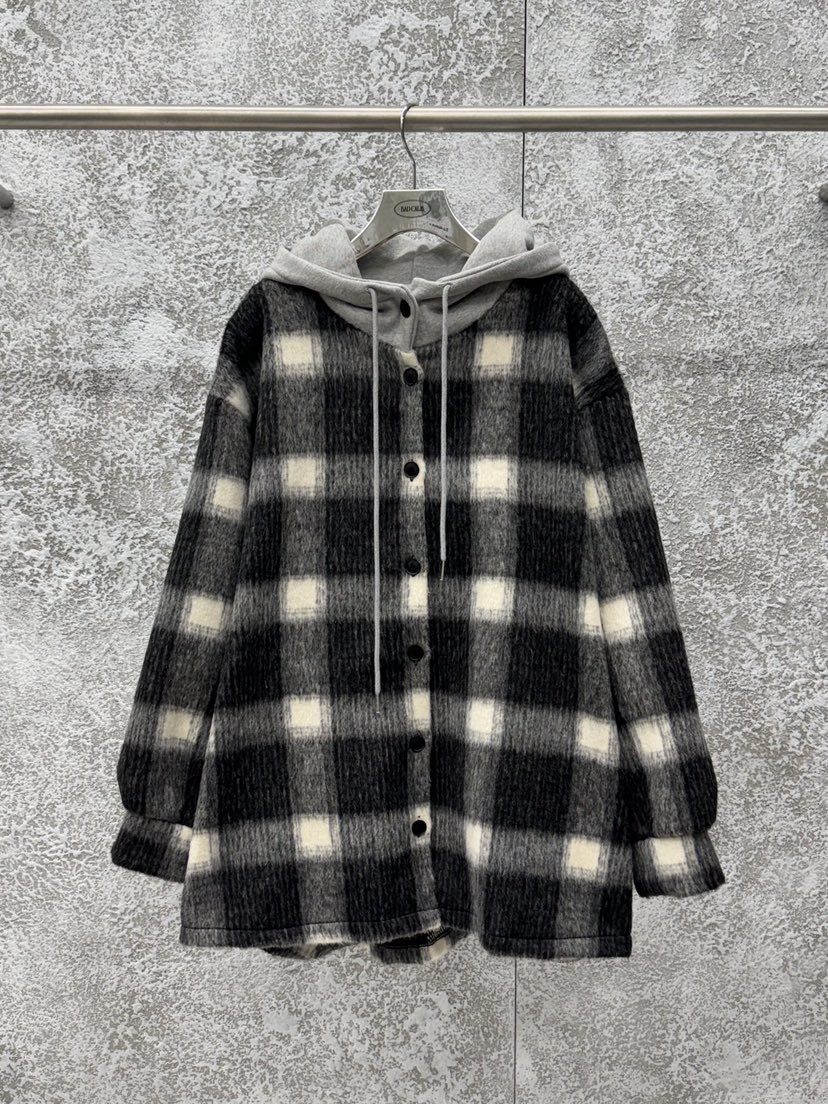 BADCALM東大門㊣直郵女裝新款時尚休閑25秋冬職業夾克羊毛格紋BADCALM夾克圖色2