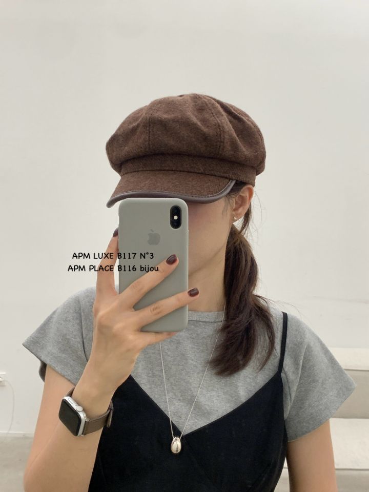 N3韓國代購㊣女士新款熱賣推薦時尚休閑25秋冬帽子羊毛貝雷N3帽子