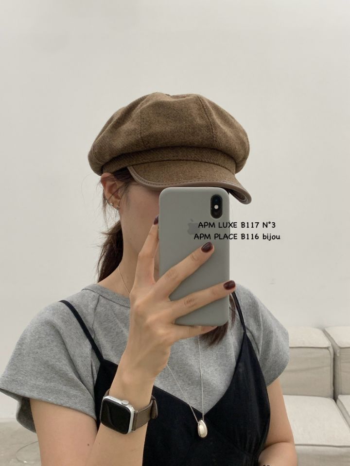 N3韓國代購㊣女士新款熱賣推薦時尚休閑25秋冬帽子羊毛貝雷N3帽子