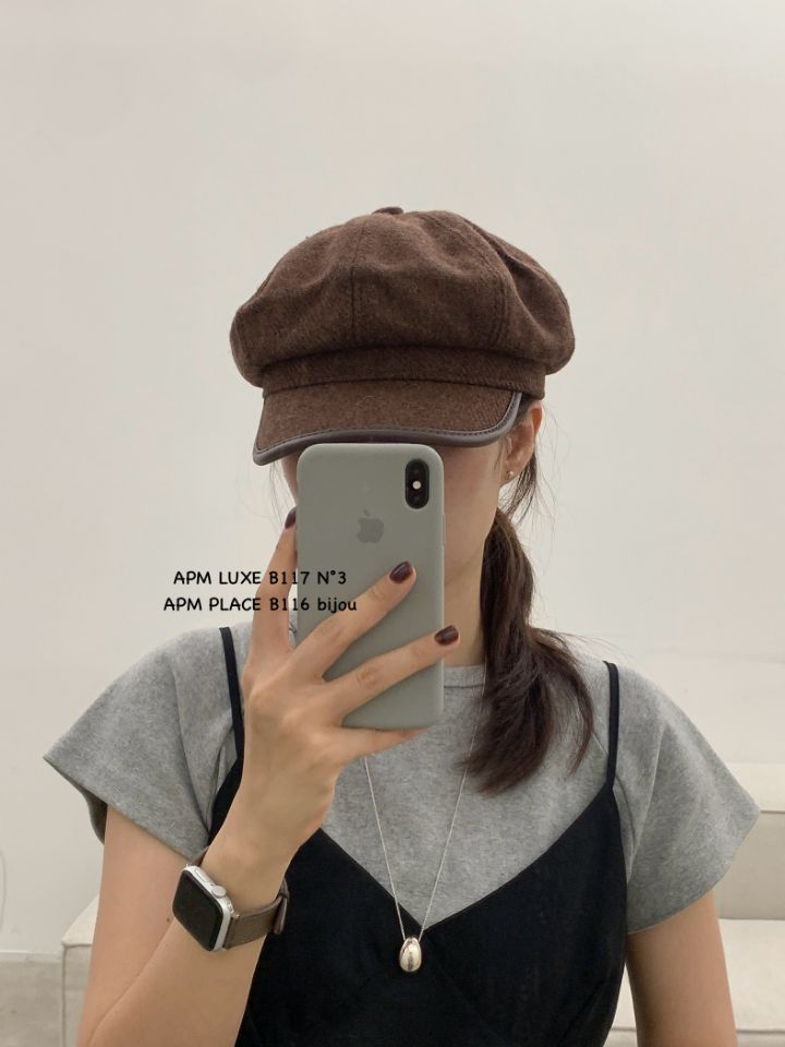 N3韓國代購㊣女士新款熱賣推薦時尚休閑25秋冬帽子羊毛貝雷N3帽子