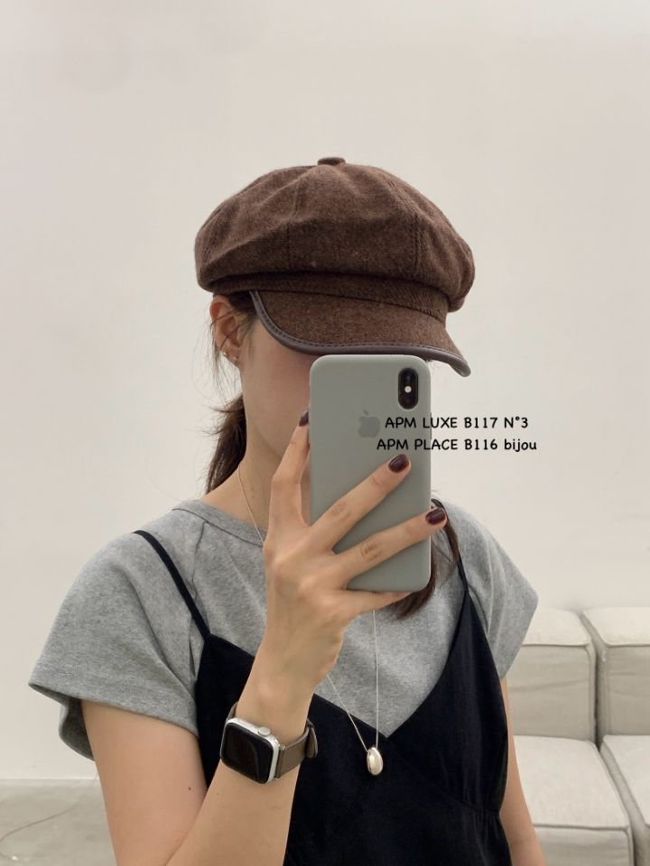 N3韓國代購㊣女士新款熱賣推薦時尚休閑25秋冬帽子羊毛貝雷N3帽子