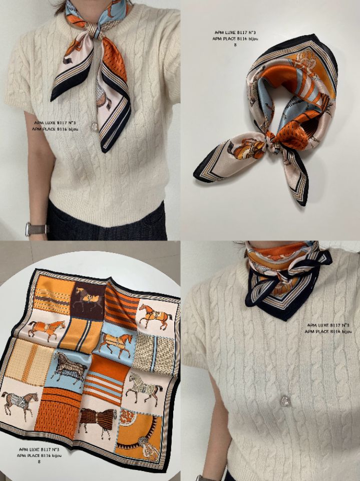 N3韓國代購㊣女裝新款休閑25秋冬職業推薦時尚圍巾披肩絲綢N3圍巾/披肩