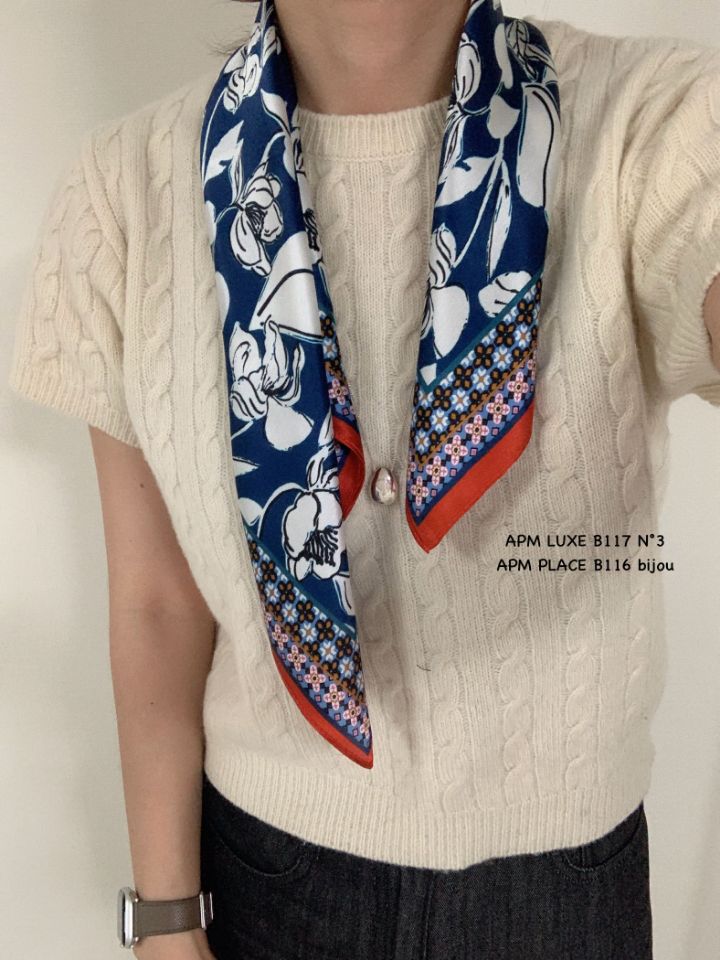 N3東大門㊣實拍女士新品推薦熱賣人氣休閑圍巾披肩花朵絲綢N3圍巾/披肩