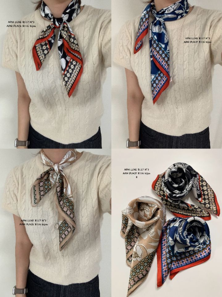 N3東大門㊣實拍女士新品推薦熱賣人氣休閑圍巾披肩花朵絲綢N3圍巾/披肩