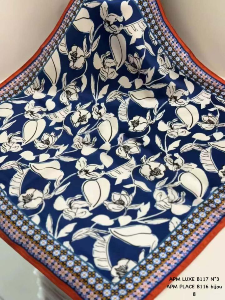 N3東大門㊣實拍女士新品推薦熱賣人氣休閑圍巾披肩花朵絲綢N3圍巾/披肩圖色2