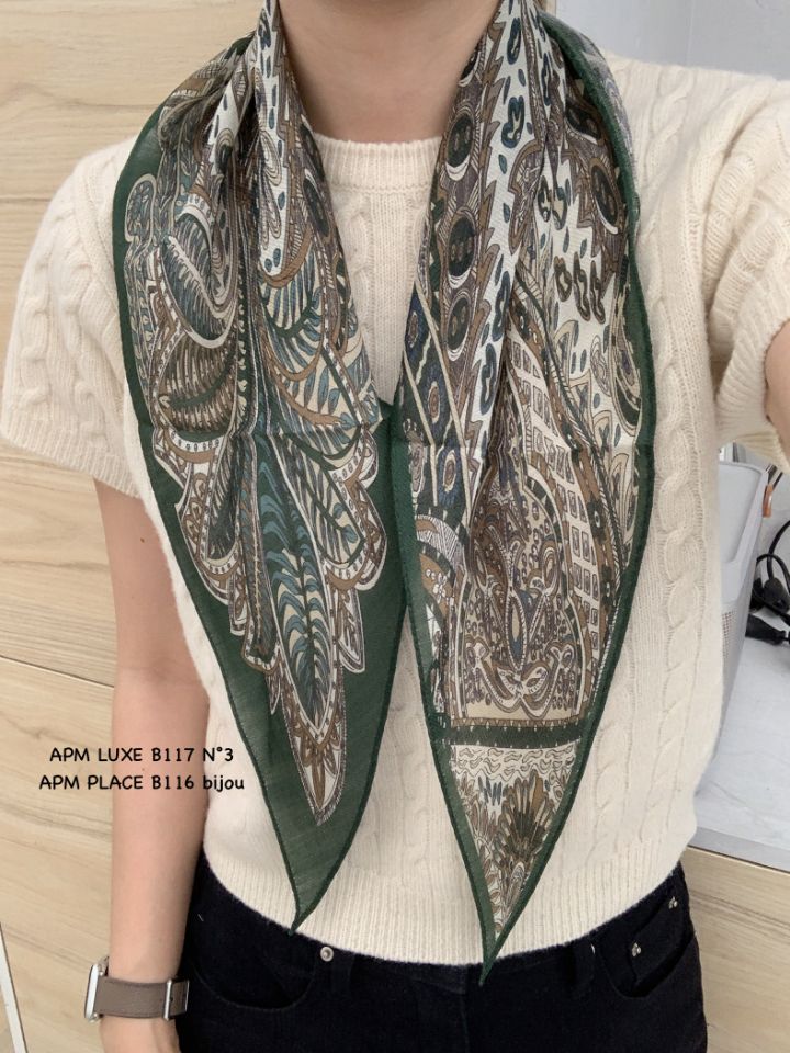 N3東大門㊣代購女裝新款推薦人氣時尚25秋冬圍巾披肩羊毛絲綢N3圍巾/披肩