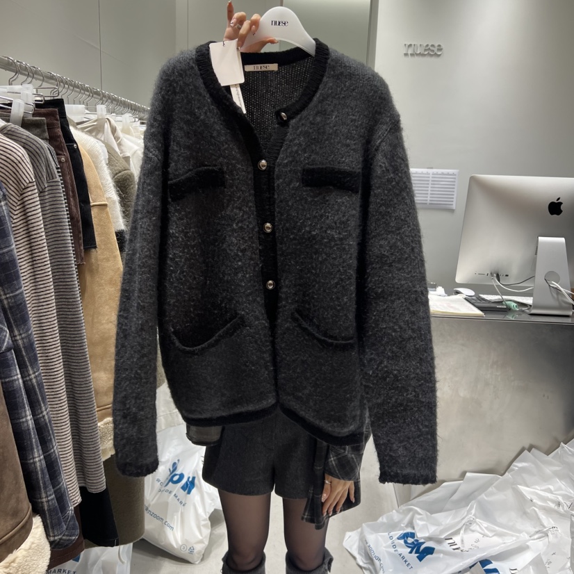 NUESE東大門㊣實拍女裝新款職業休閑25秋冬人氣推薦毛衣V領NUESE毛衣圖色2