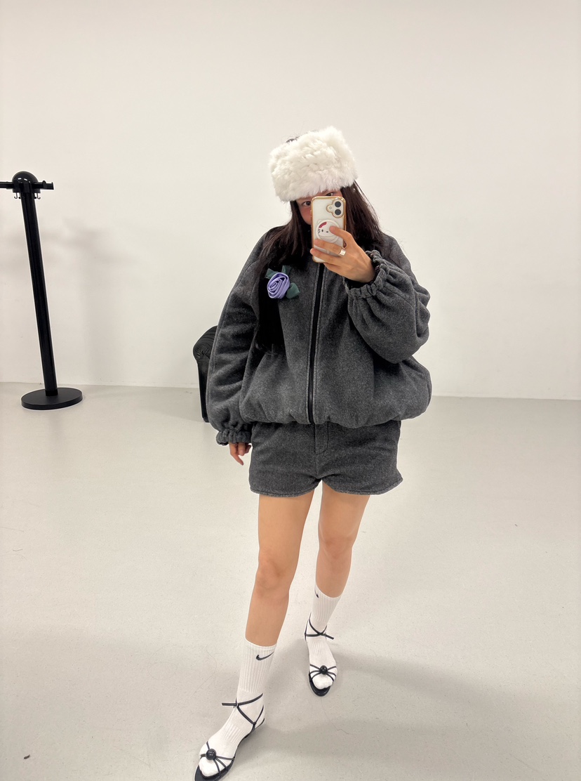 PLATFORM-L韓國代購㊣女士新品人氣時尚25秋冬推薦短褲雙面PLATFORM短褲