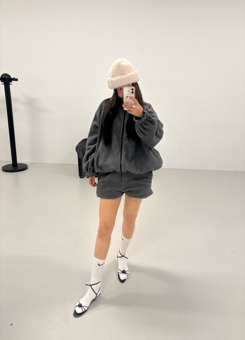 PLATFORM-L韓國代購㊣女士新品人氣時尚25秋冬推薦短褲雙面PLATFORM短褲