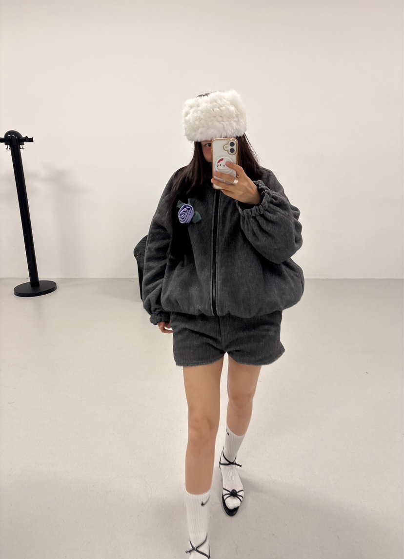 PLATFORM-L韓國代購㊣女士新品人氣時尚25秋冬推薦短褲雙面PLATFORM短褲