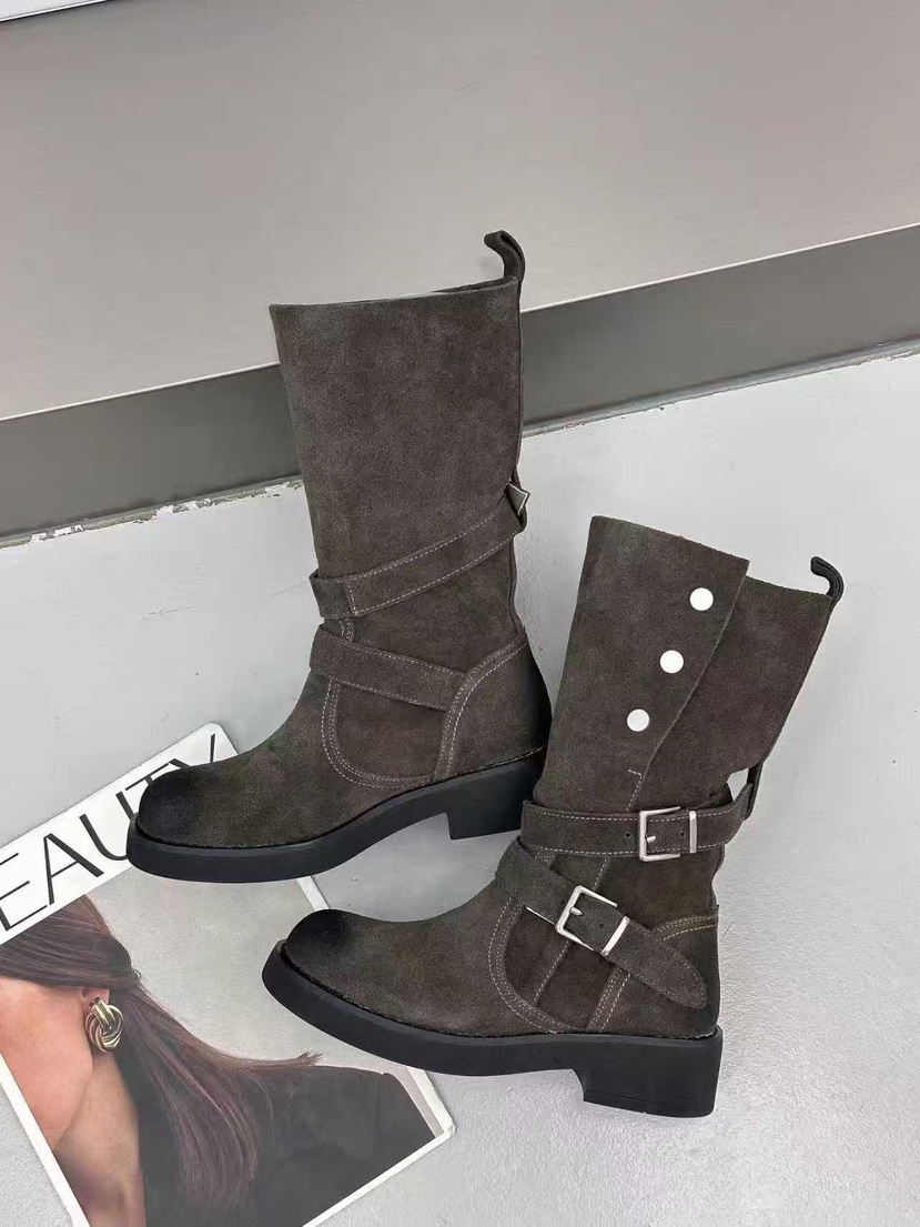 OPPA韓國直郵㊣女裝新品時尚職業休閑人氣25秋冬推薦靴子牛皮OPPA靴子